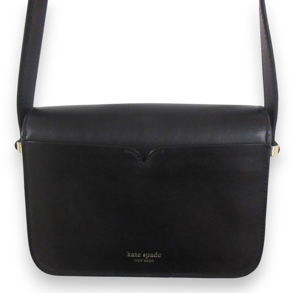 Kate Spade NEW YORK Nicola Heart Motif Leather Shoulder Bag PXRUA245 Black - Picture 3 of 10